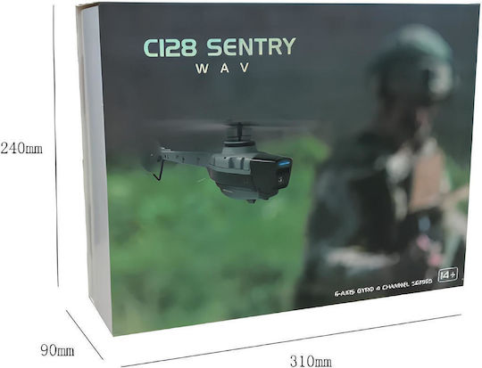 Drone Helicopter C128 4ch Camera 1080p Hd 2.4 Ghz 1 Battery 3.7 V 580 Mah vue 2