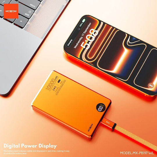 Moxom MX-PB197 MagSafe Power Bank 10000mAh 20W Power Delivery Orange view 5