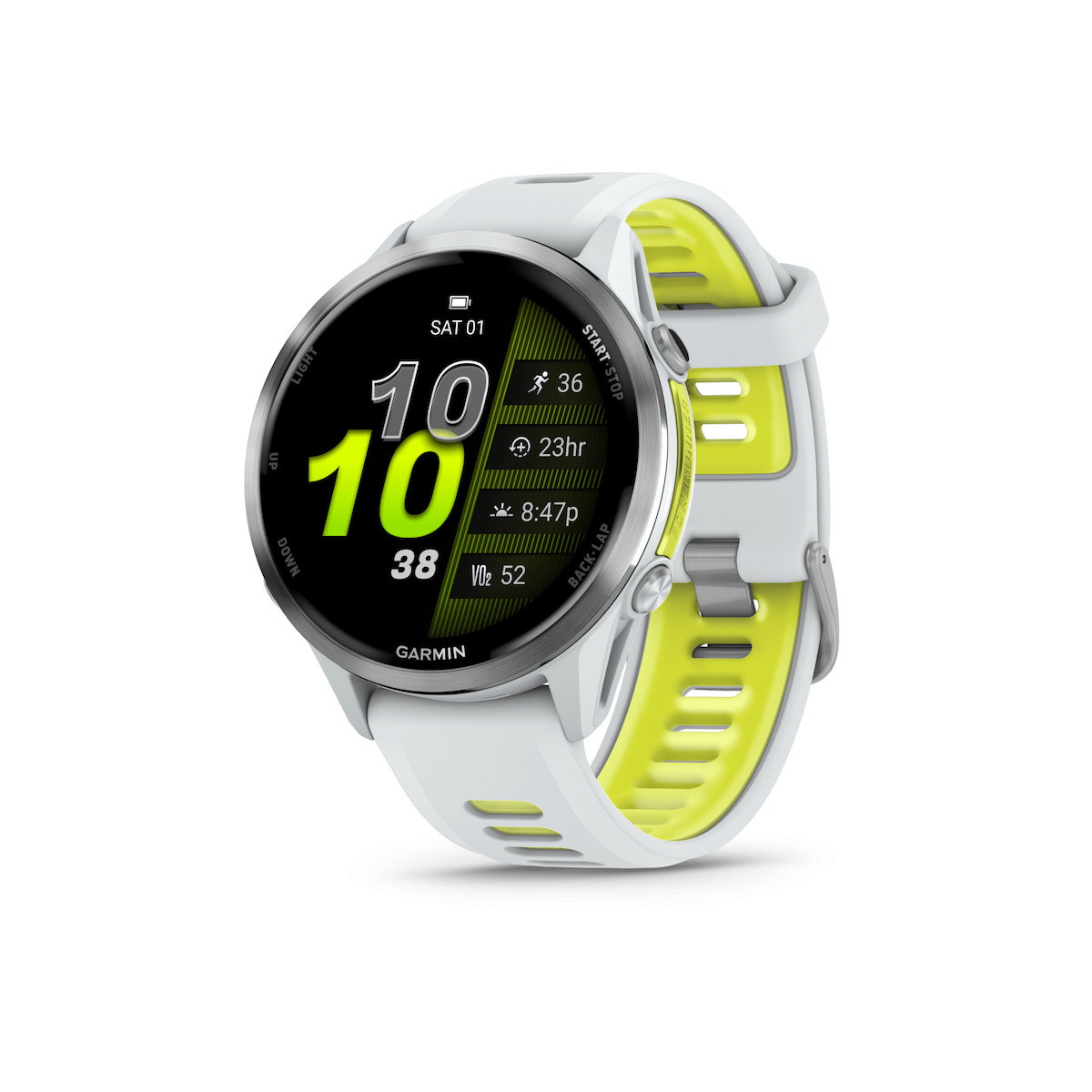 Garmin Forerunner 970 Titanium 47mm Waterproof Smartwatch with Heart Rate Monitor (Titanium with Whitestone and Translucent Amp Yellow) view 1