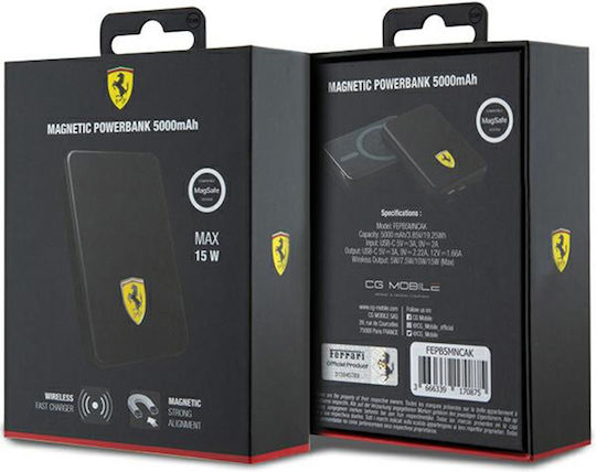 Ferrari MagSafe Power Bank 5000mAh 15W Black view 4