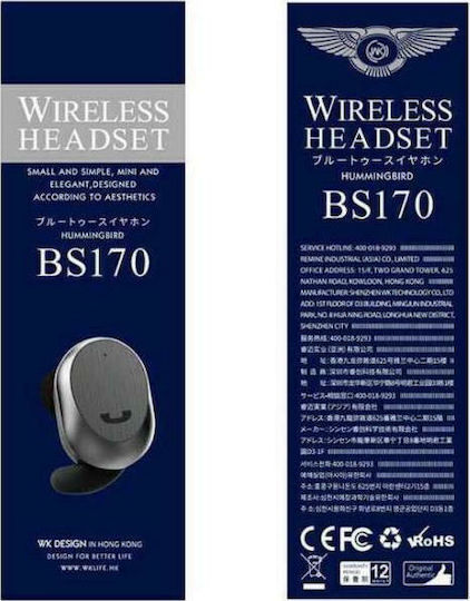WK BT BS-170 In-ear Bluetooth Handsfree Earphone White view 2