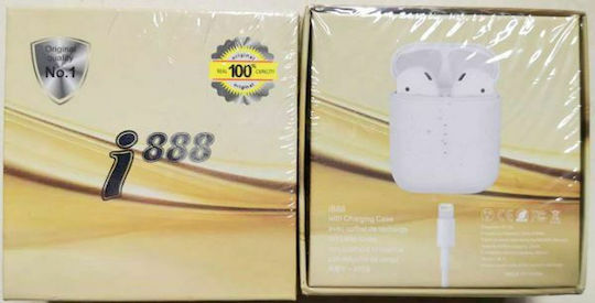 I888 Earbud Bluetooth Handsfree Earphones with Charging Case White view 6