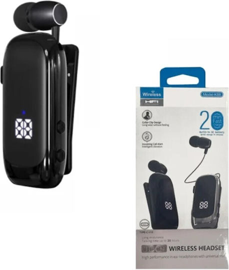 K18 In-ear Bluetooth Handsfree Earphone Lapel Black view 1
