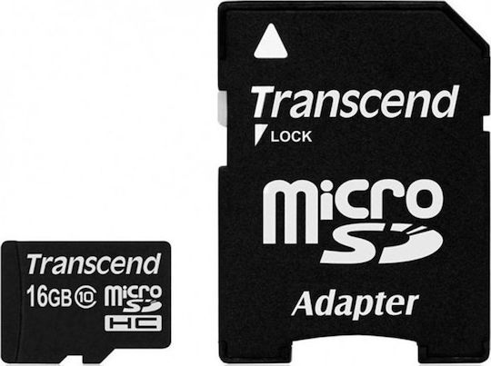 Transcend Premium 200x microSDHC 16GB Class 10 High Speed with Adapter view 1