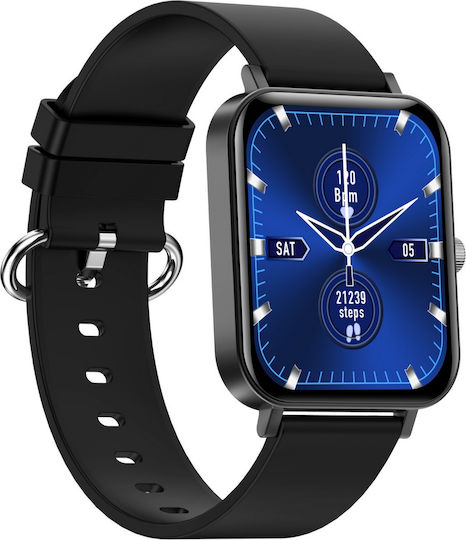 Smartwatch New Generation Idealstore 1.69 Inch Touch Screen Ip68 Heart Rate Sensor Oxygen Monitoring Blood Pressure Menstruation Notifications Black