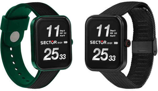 Sector S03 Pro Light Smartwatch with Heart Rate Monitor (Black/Green) view 5