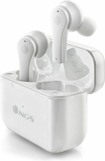 NGS Artica Bloom In-ear Bluetooth Handsfree Earphones with Charging Case White view 1