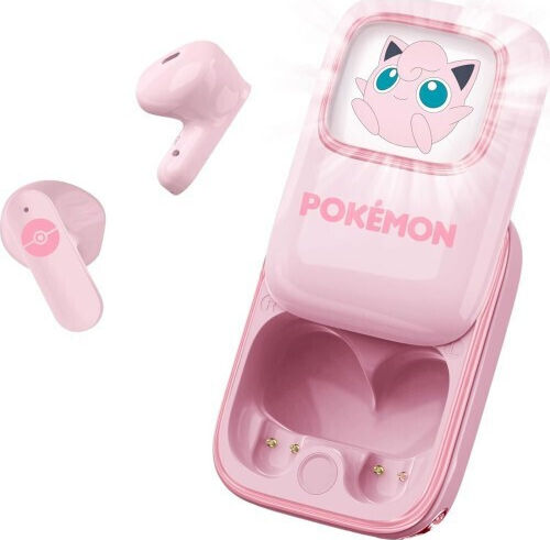 OTL Jiggly Puff Slide In-ear Bluetooth Handsfree Earphones with Charging Case Pink view 1