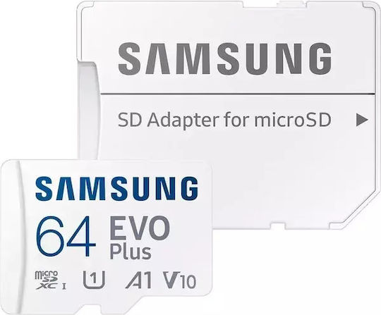 Samsung Evo Plus microSDXC 64GB U1 V10 A1 UHS-I 160MB/s with Adapter