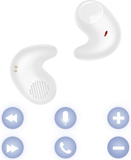 Avizar Wireless Bluetooth 5.3 Stereo Headphones Bass Active Noise Cancelation White view 3