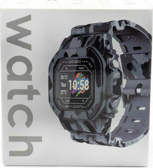 SQR I2 Smartwatch with Heart Rate Monitor (Gray Camo) view 3