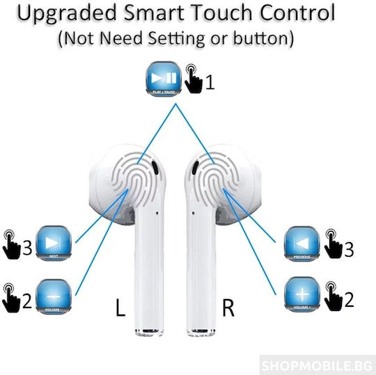 In-ear Bluetooth Handsfree Earphones with Charging Case White view 4
