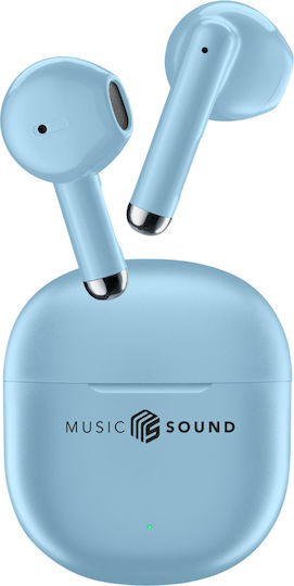 Cellular Line Breeze Earbud Bluetooth Handsfree Earphones with Charging Case Sky Blue view 1