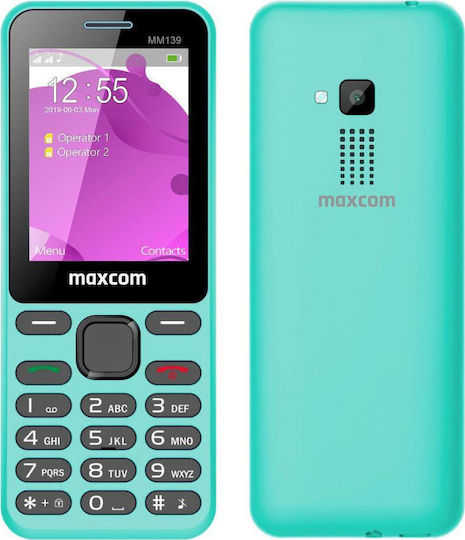 MaxCom MM139 Dual SIM Mobile with Buttons Mint view 1