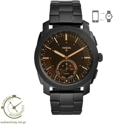 Fossil Q Machine Hybrid Stainless Steel 45mm Smartwatch (Black Stainless Steel) view 4