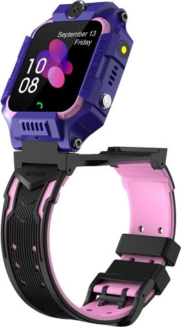 Q19 1.44-inch 360-degree Rotating Positioning Camera Smart Waterproof Children Calling Watch Purple