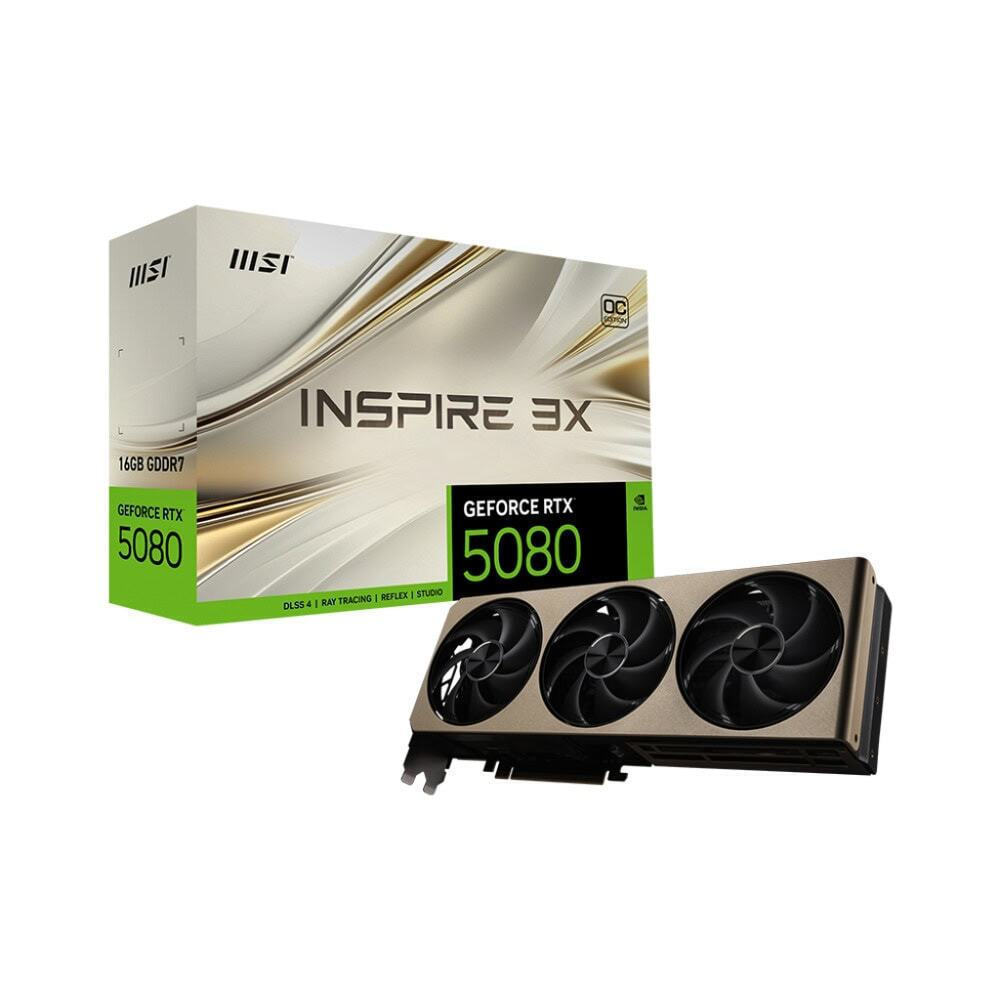 MSI GeForce RTX 5080 16GB GDDR7 Inspire 3X OC Graphics Card 912-V531-064 view 1