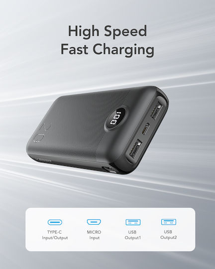 Veger L20S Power Bank 20000mAh 20W with 2 USB-A Ports and USB-C Port Power Delivery / Quick Charge 3.0 Black view 9