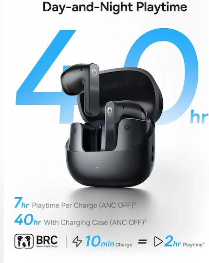 Baseus Bass BS1 NC In-ear Bluetooth Handsfree Earphones with Sweat Resistance and Charging Case Black view 4