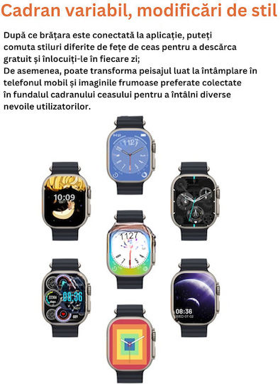 I8 Smartwatch (Titanium/Orange) view 6