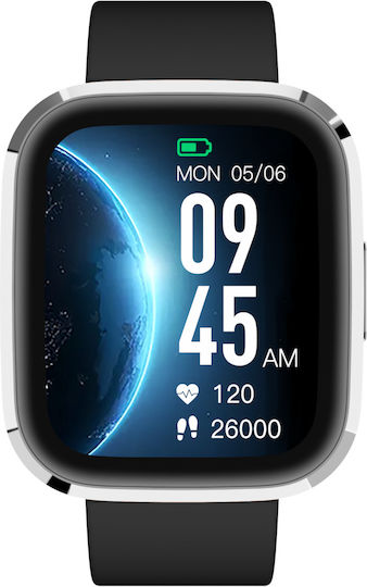 Garett GRC STYLE Smartwatch with Heart Rate Monitor (Silver and Black)