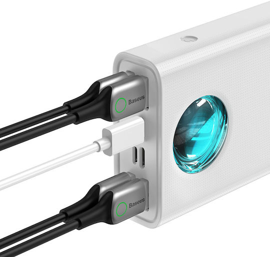 Baseus Amblight Overseas Edition Power Bank 30000mAh 65W with 4 USB-A Ports and USB-C Port Power Delivery White vue 4