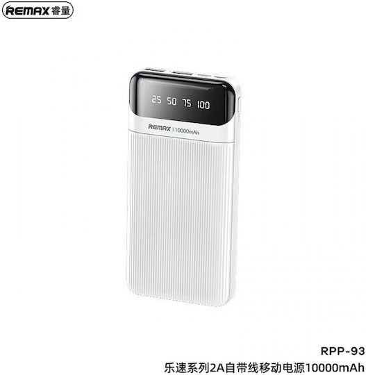 Remax RPP-93 Power Bank 10000mAh with 2 USB-A Ports White