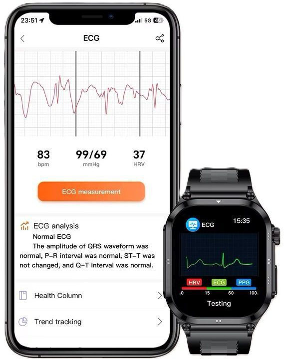 Smartwatch Et281 Multiple Health Indicators Black Unitek vue 3
