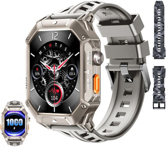 Oukitel BT80 Waterproof Smartwatch with Heart Rate Monitor (Gray) view 5