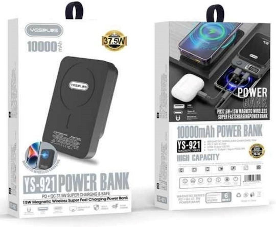 Yesplus YS-921 MagSafe Power Bank 10000mAh 15W Power Delivery Black view 2