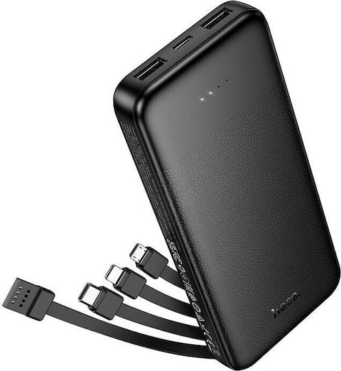 Hoco J163 Power Bank 10000mAh with 2 USB-A Ports Black