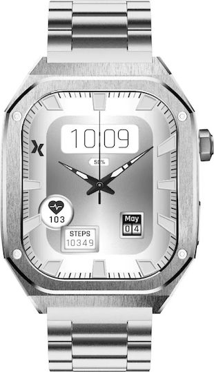 MaxCom FW65 Iron S 55mm Smartwatch with Heart Rate Monitor (Silver) view 4