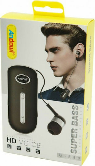 Andowl Q-E80 In-ear Bluetooth Handsfree Earphone Lapel Black view 3