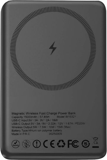LinQ MagSafe Power Bank 15000mAh 20W with USB-C Port Power Delivery Black view 5