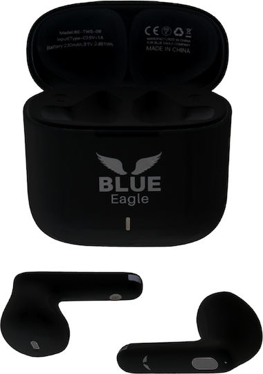 Blue Eagle BE-TWS-09 Earbud Bluetooth Handsfree Headphones with Charging Case Black