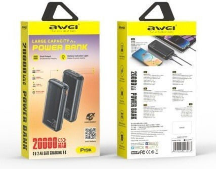 Awei Power Bank 20000mAh Black view 4