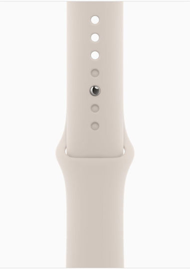 Apple Watch Series 9 Cellular Aluminium 45mm Waterproof with eSIM and Heart Rate Monitor (Starlight with Starlight Sport Band (S/M)) view 3