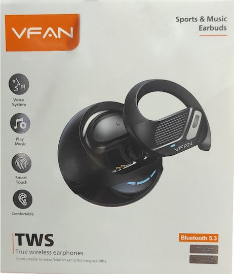 VFAN T12 In-ear Bluetooth Handsfree Earphones with Charging Case Black view 1