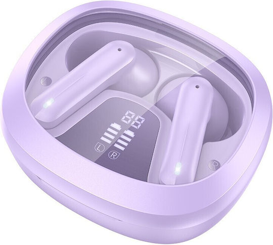 Hoco EQ6 In-ear Bluetooth Handsfree Earphones with Charging Case Purple view 2
