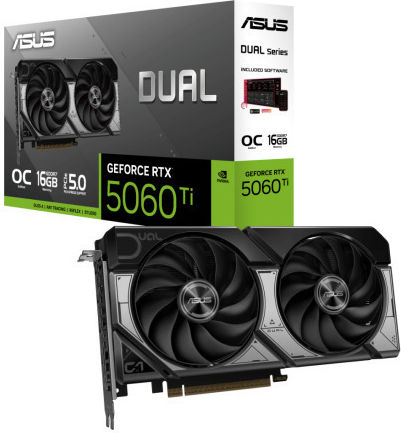 Asus GeForce RTX 5060 Ti 16GB GDDR7 Dual OC Edition Graphics Card view 1