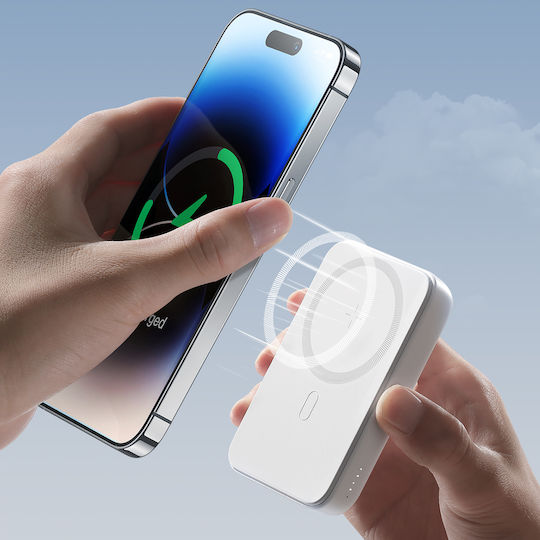 Joyroom JR-W020 MagSafe Power Bank 10000mAh 20W with USB-A Port and USB-C Port Power Delivery White view 6