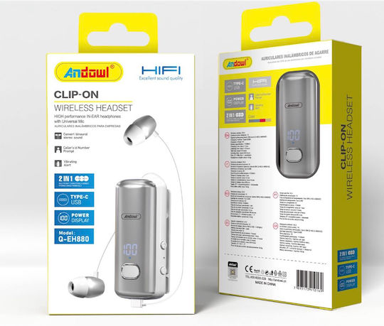 Andowl Q-EH880 In-ear Bluetooth Handsfree Earphones Gray view 2