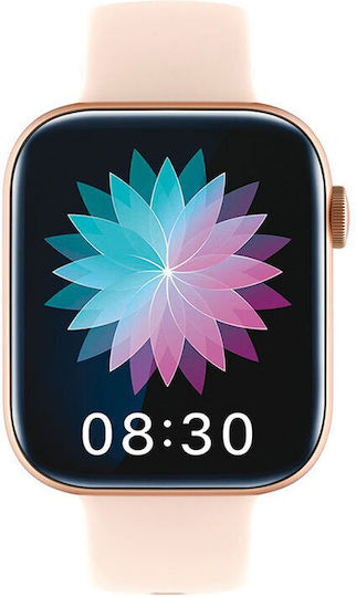 Tekday 656501 Stainless Steel 45mm Smartwatch with Heart Rate Monitor (Pink)