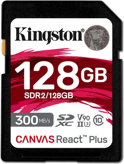 Kingston Canvas React Plus SDXC 128GB Class 10 U3 V90 UHS-II view 1
