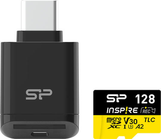 Silicon Power Inspire microSDXC 128GB U3 V30 A2 UHS-I 170MB/s with USB Reader