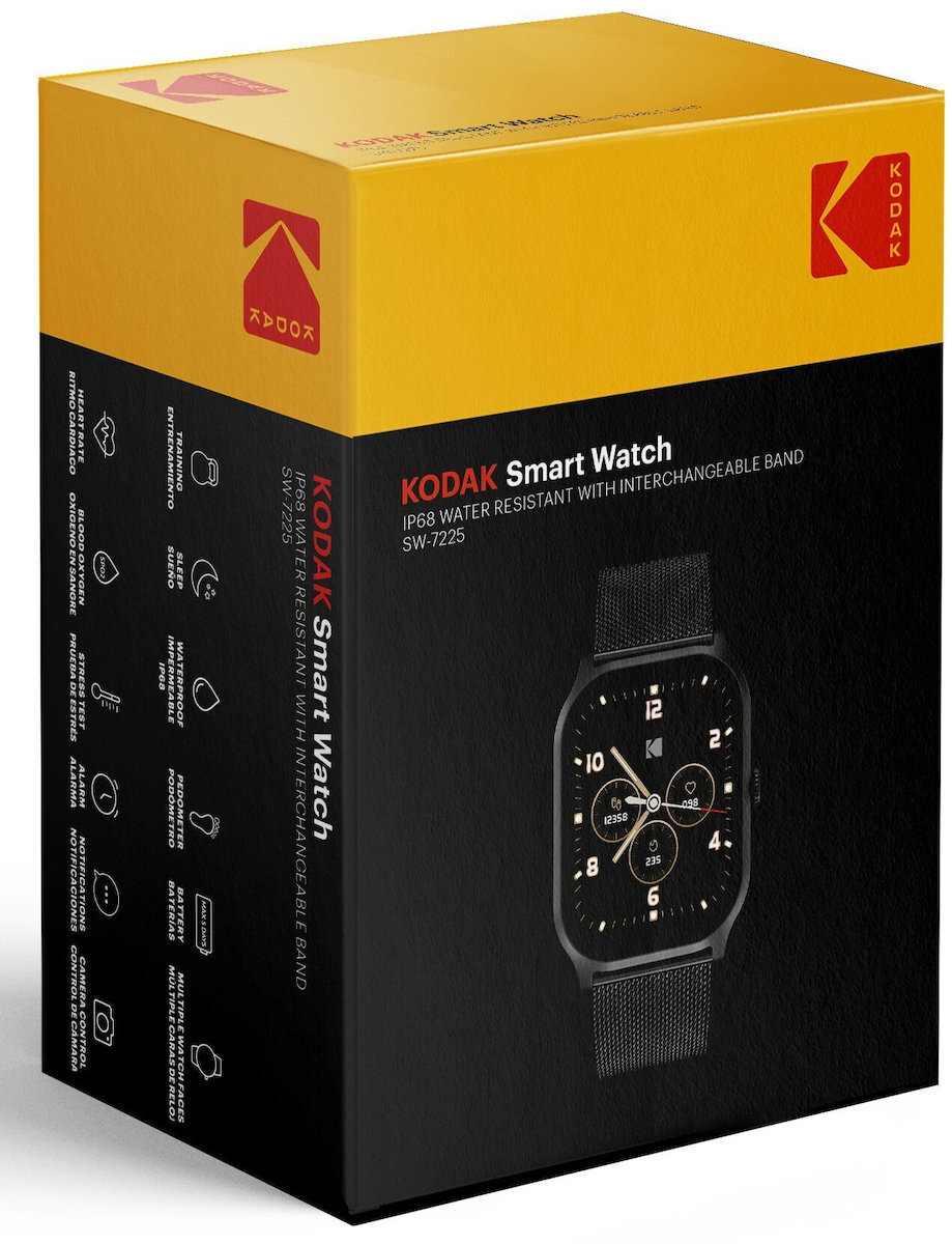 Kodak SW-7225 Smartwatch with Heart Rate Monitor Black view 2