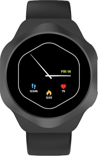 Canyon Hexagon 88 Waterproof Smartwatch with Heart Rate Monitor (Black)