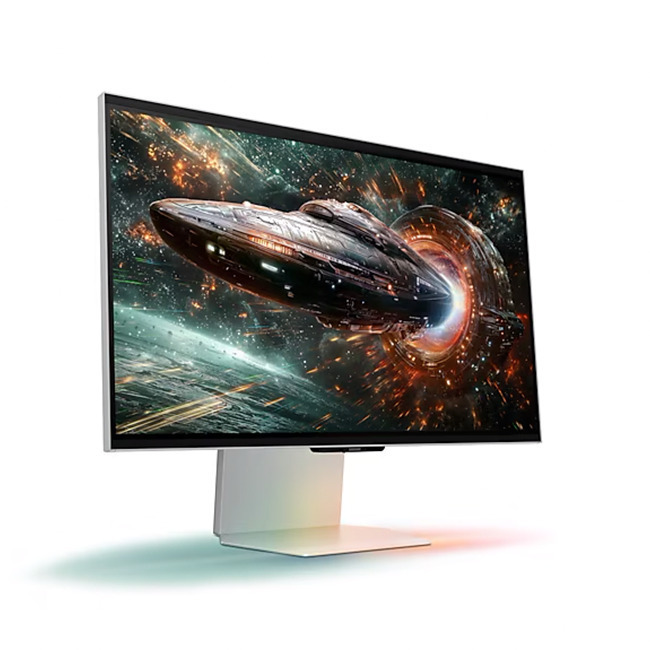 Samsung Odyssey 3D G90XF IPS HDR Gaming Monitor 27" 4K 3840x2160 165Hz with 1ms GTG Response Time Silver vue 3