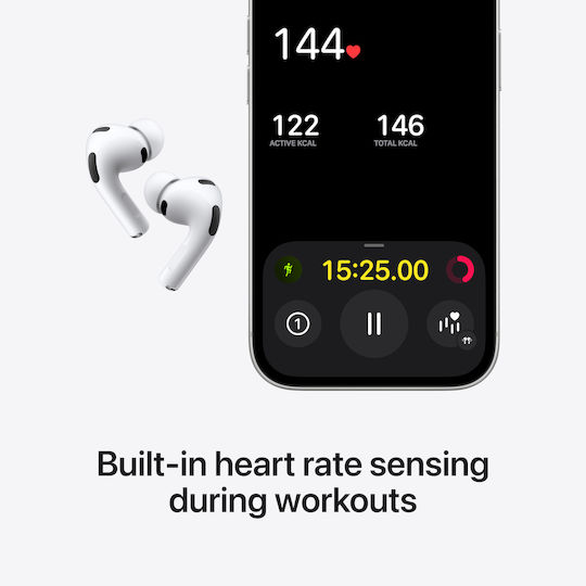 Apple AirPods Pro 3 In-ear Bluetooth Handsfree Earphones with Sweat Resistance and Charging Case White view 4