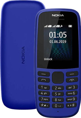Nokia 105 (2019) Dual SIM Mobile with Buttons (English Menu) Blue view 8